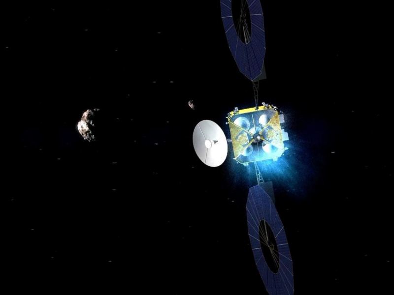 Render of the ZhengHe near-Earth asteroid/comet orbiter spacecraft.